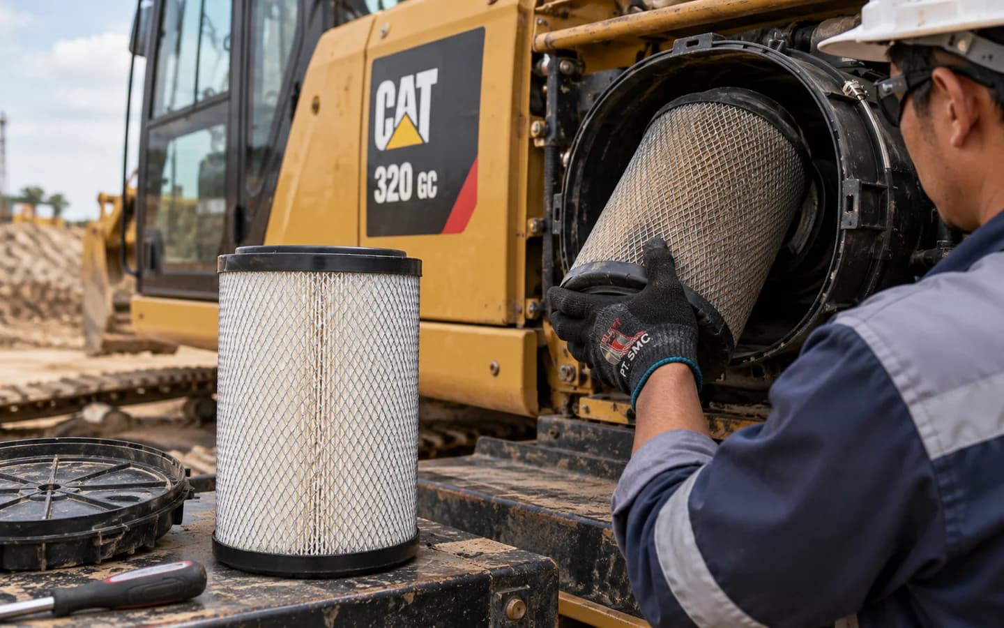 Air Filter Caterpillar 320 GC Bermasalah: Gejala dan Pemeriksaan Awal