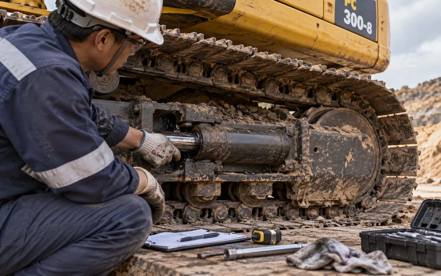 Track Adjuster Komatsu PC300-8 Bermasalah: Gejala dan Pemeriksaan Awal