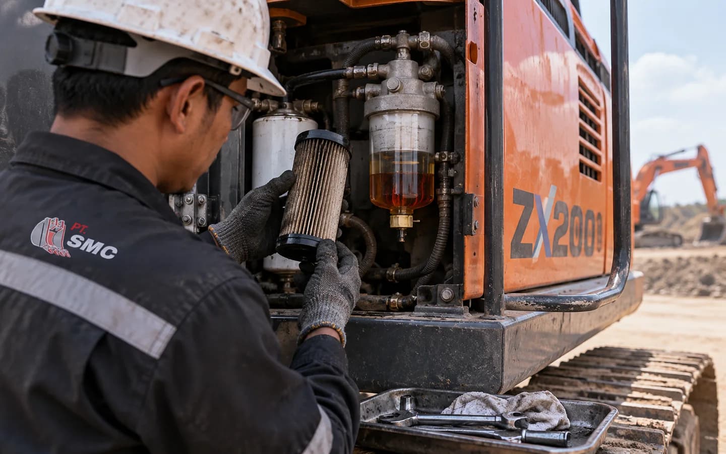Fuel Filter Hitachi ZX200 Bermasalah: Gejala dan Pemeriksaan Awal