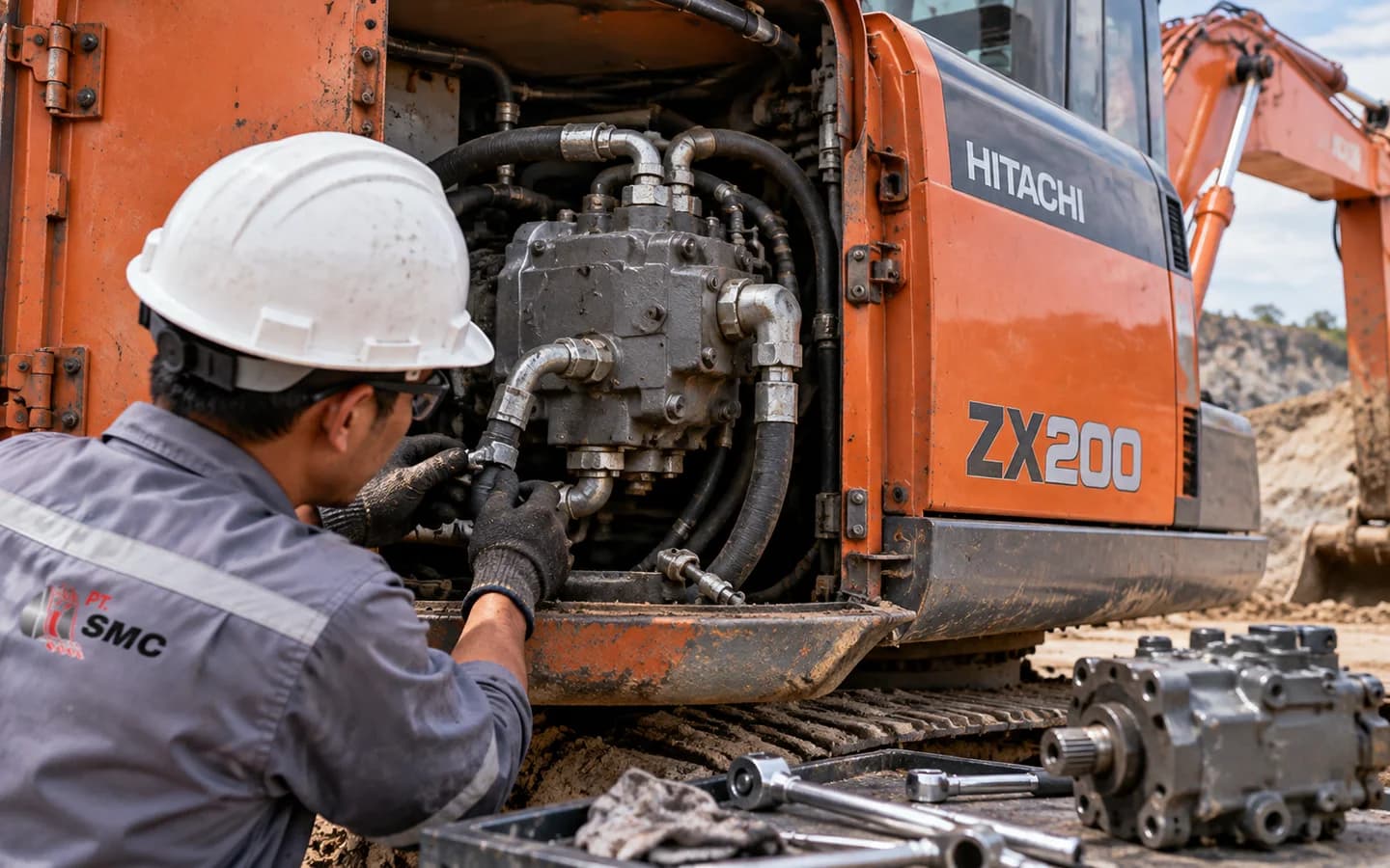 Hydraulic Pump Hitachi ZX200 Bermasalah: Gejala dan Pemeriksaan Awal