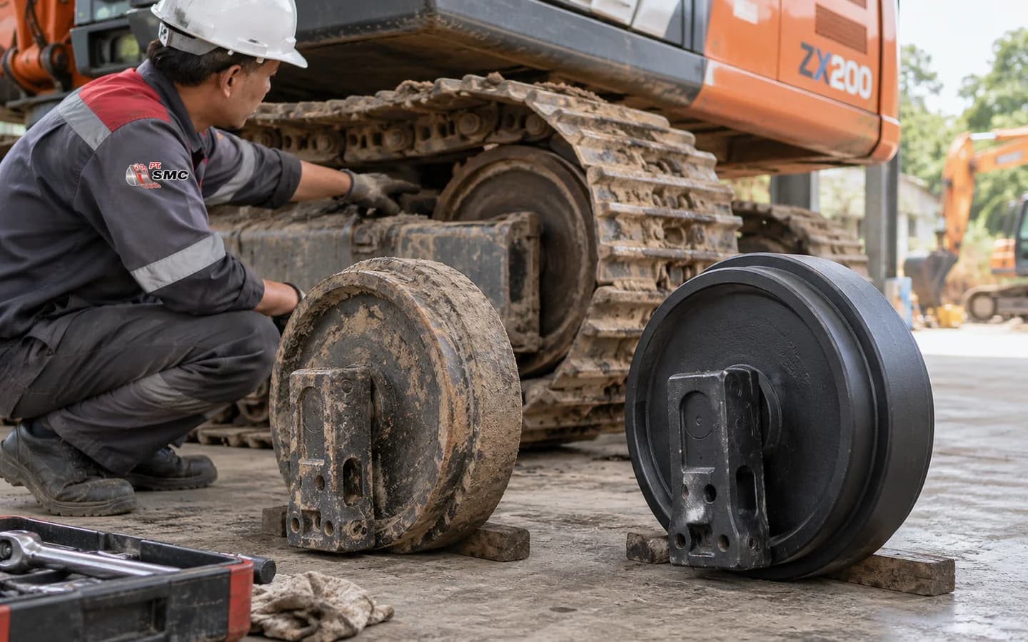 Idler Hitachi ZX200 Bermasalah: Gejala dan Pemeriksaan Awal