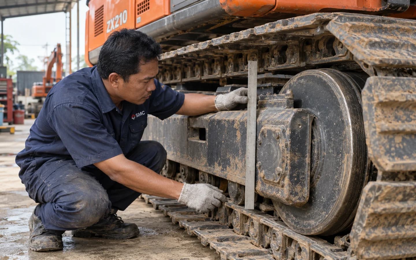 Idler Hitachi ZX210 Bermasalah: Gejala dan Pemeriksaan Awal