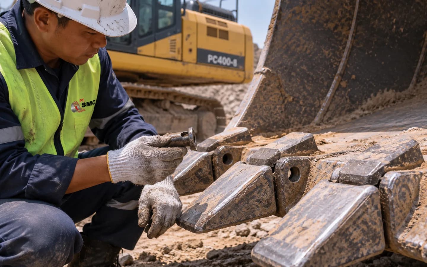 Pin Retainer Bucket Komatsu PC400-8 Bermasalah: Gejala dan Pemeriksaan Awal