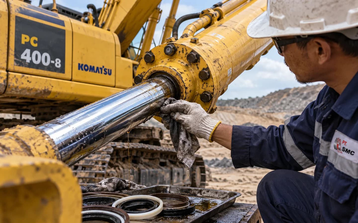 Seal Kit Cylinder Komatsu PC400-8 Bermasalah: Gejala dan Pemeriksaan Awal