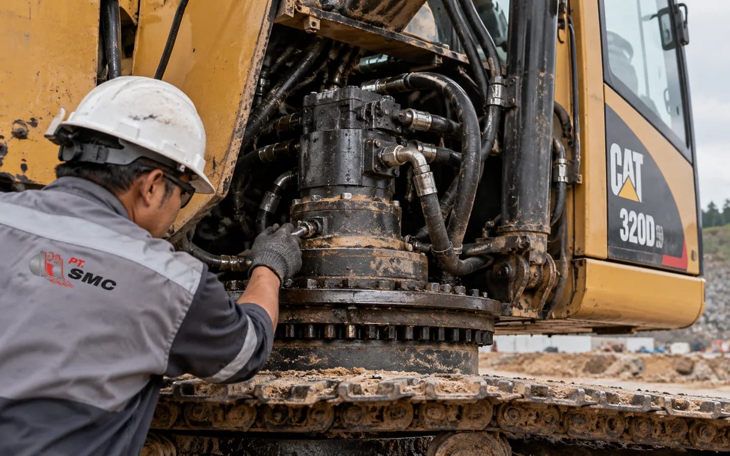 Swing Motor Caterpillar 320D Bermasalah: Gejala dan Pemeriksaan Awal