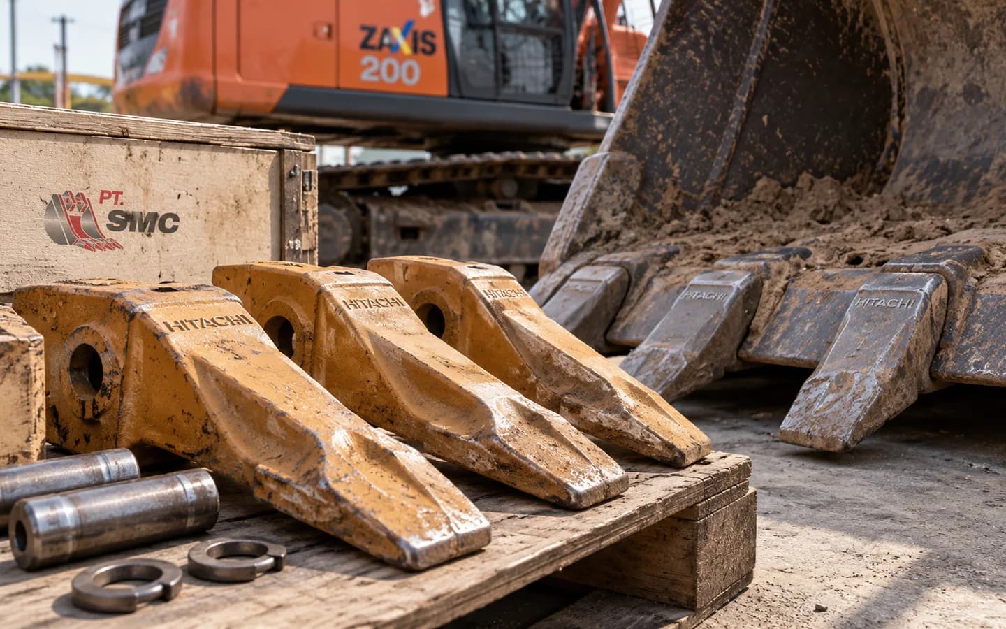 Bucket Tooth Hitachi ZX200 Bermasalah: Gejala dan Pemeriksaan Awal