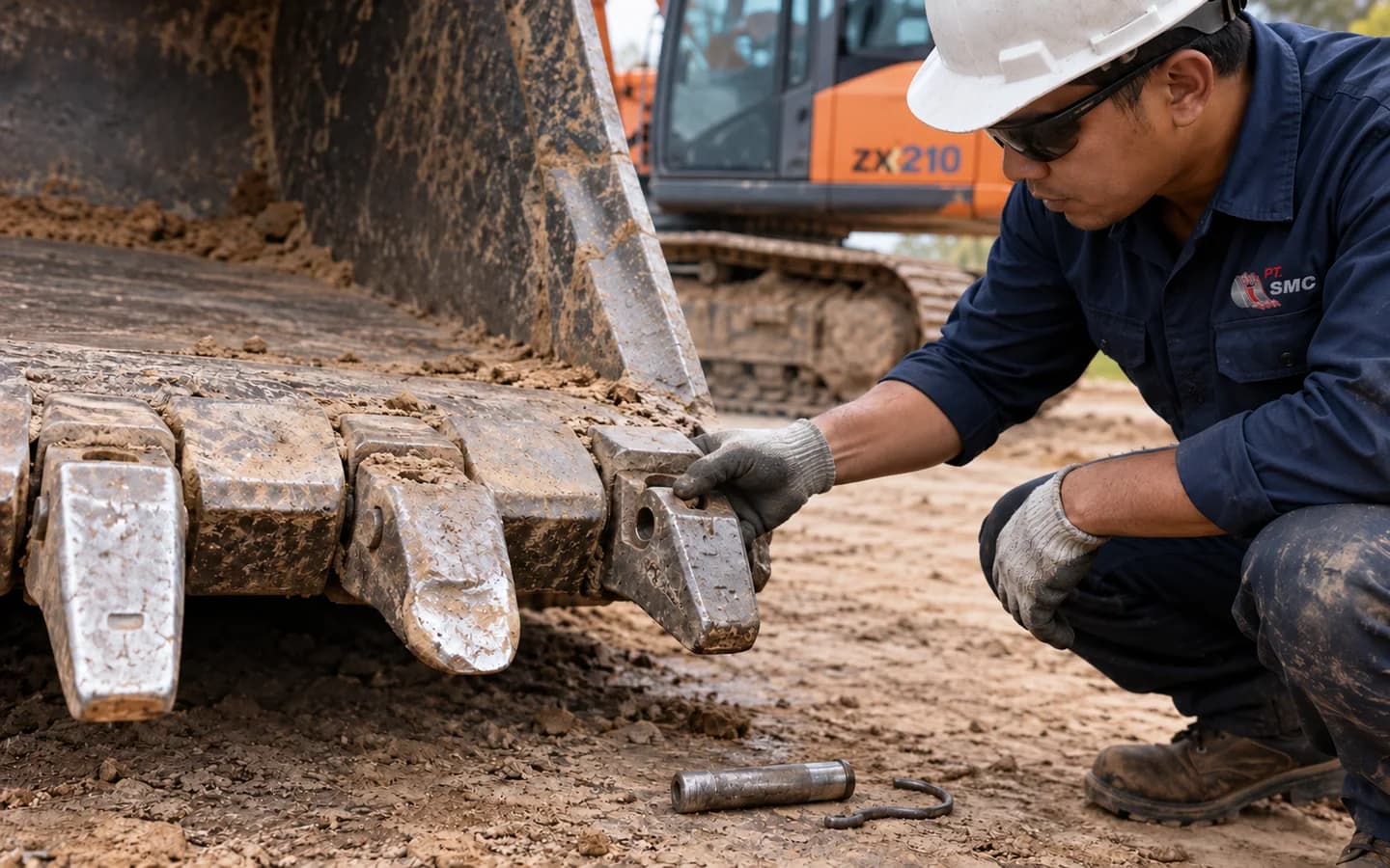Bucket Tooth Hitachi ZX210 Bermasalah: Gejala dan Pemeriksaan Awal