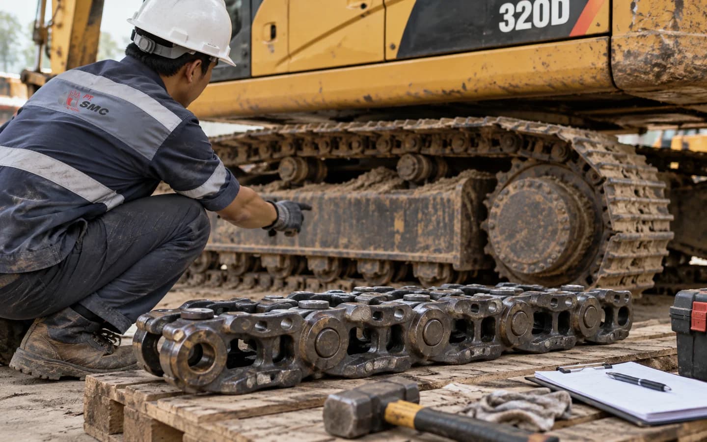 Track Link Assy Caterpillar 320D Bermasalah: Gejala dan Pemeriksaan Awal