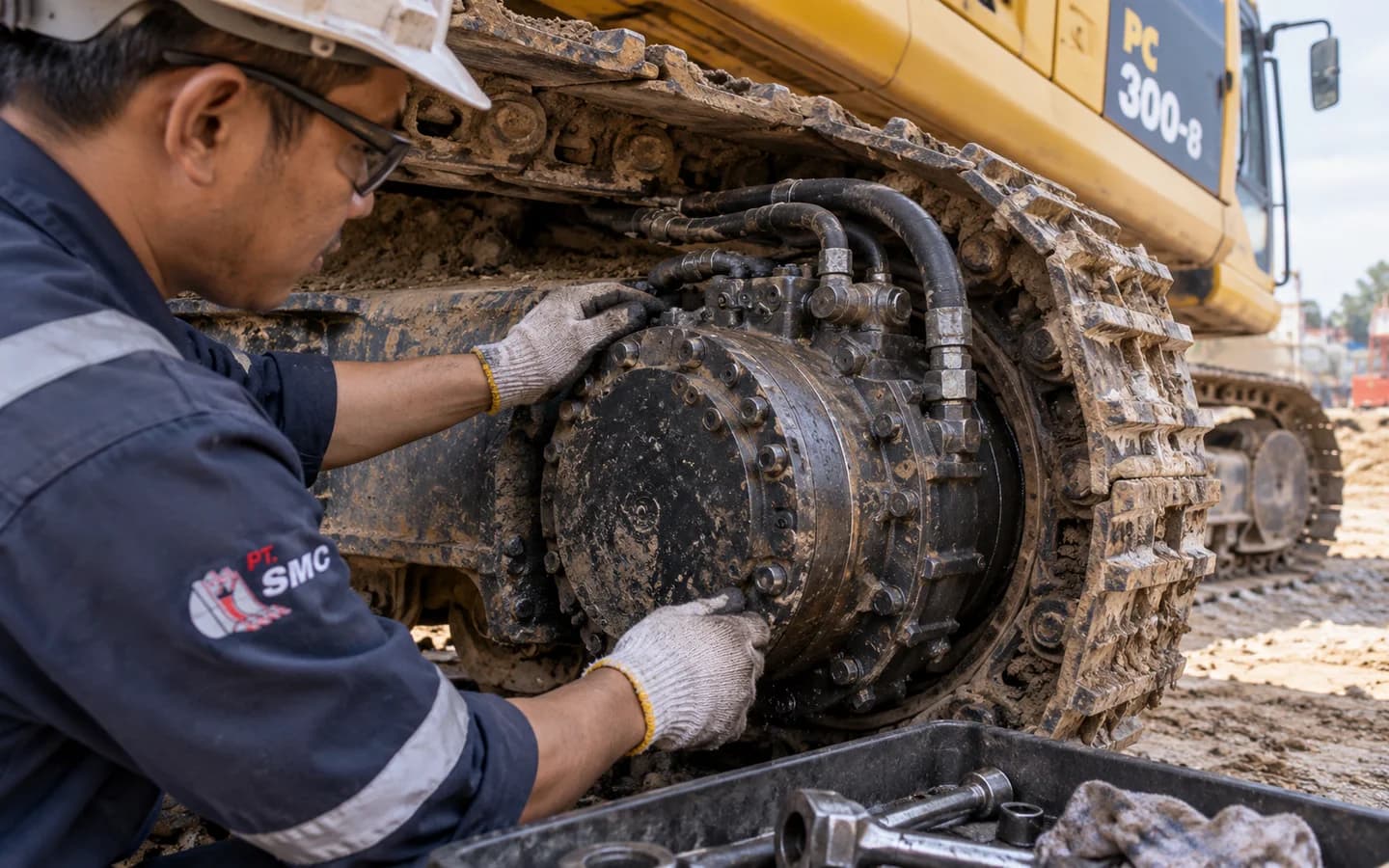 Travel Motor Komatsu PC300-8 Bermasalah: Gejala dan Pemeriksaan Awal