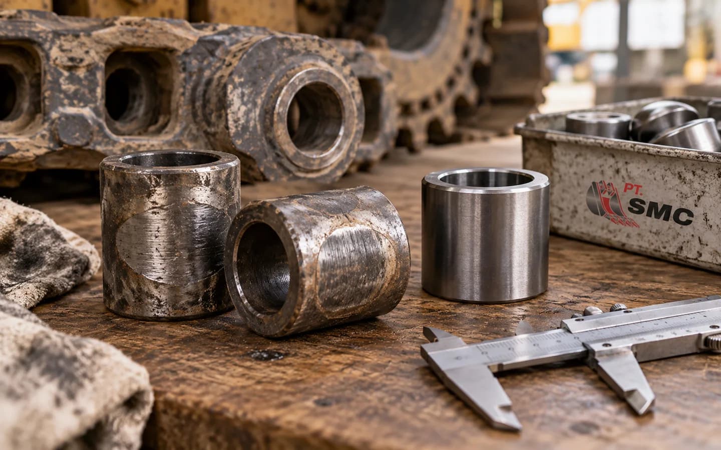Fungsi Bushing pada Track Chain dan Tanda Bushing Aus