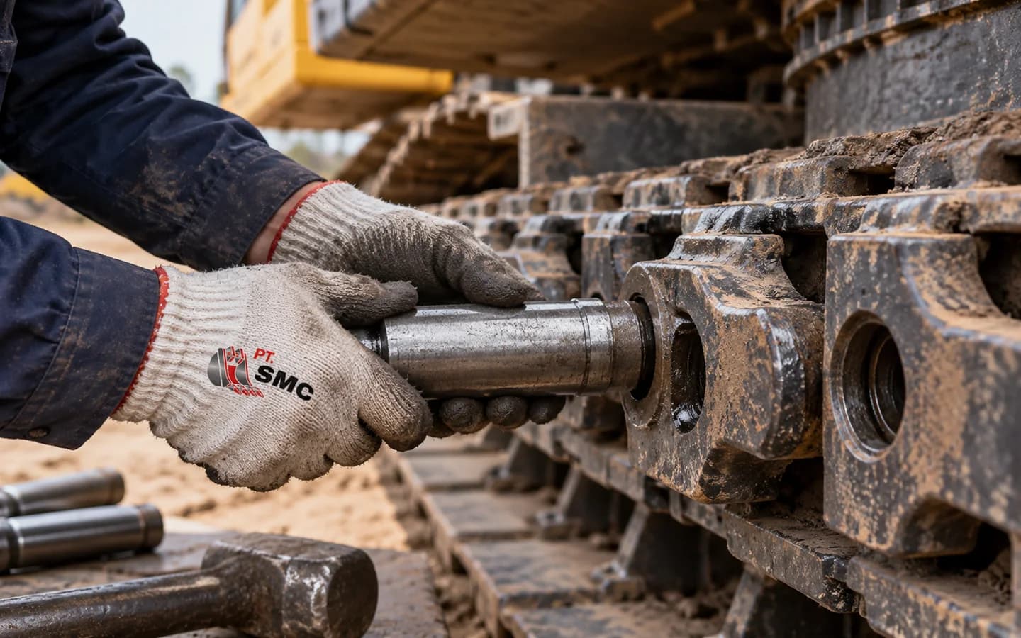Fungsi Track Pin dan Perannya pada Track Chain Excavator