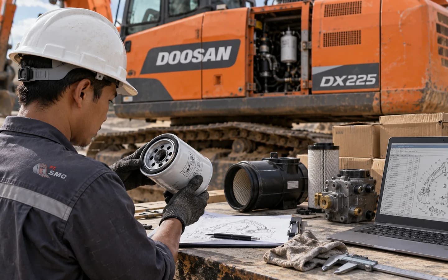 Cara Mencari Sparepart Doosan DX225: Data Unit dan Part Number