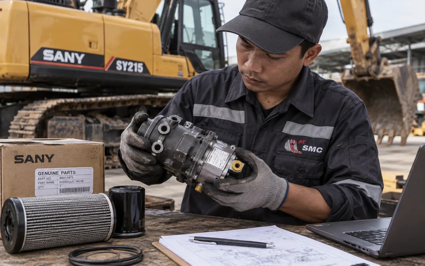 Cara Mencari Sparepart Sany SY215: Data Unit dan Part Number
