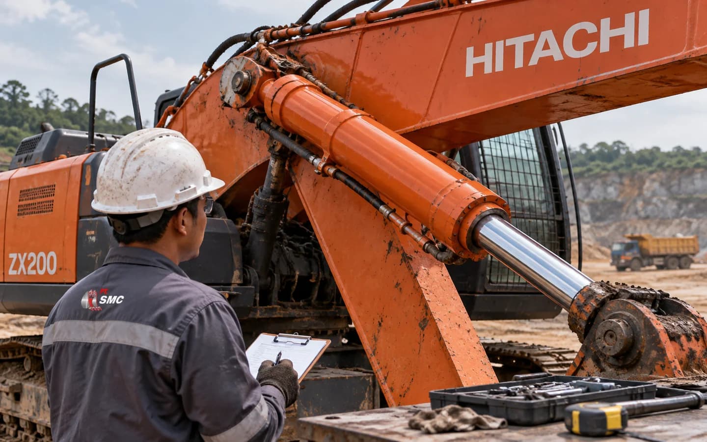 Boom Cylinder Hitachi ZX200: Ukuran, Kode Part, dan Checklist Pesanan