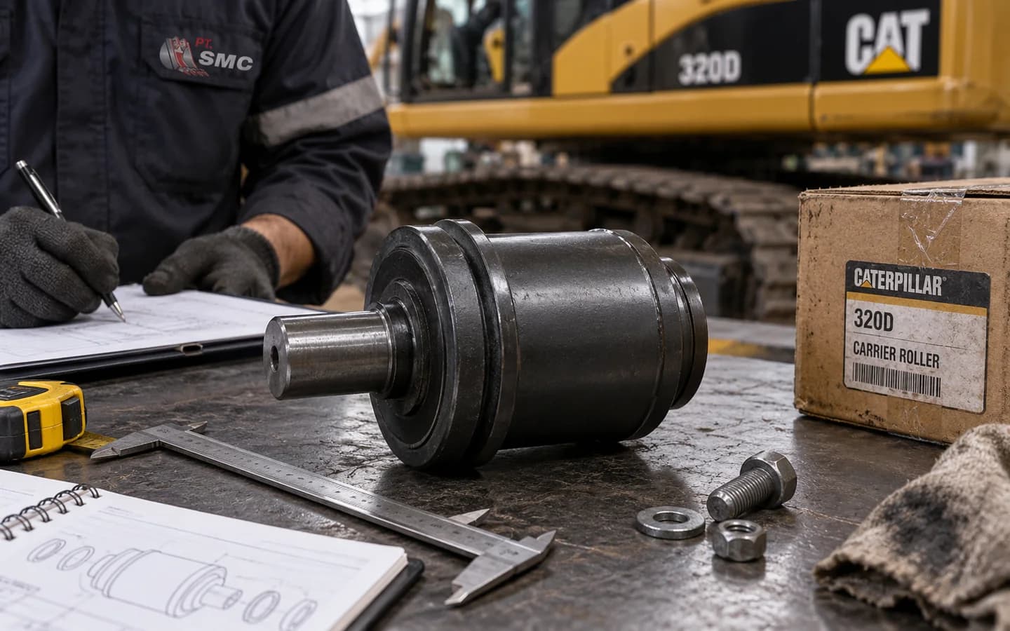 Carrier Roller Caterpillar 320D: Ukuran, Kode Part, dan Checklist Pesanan