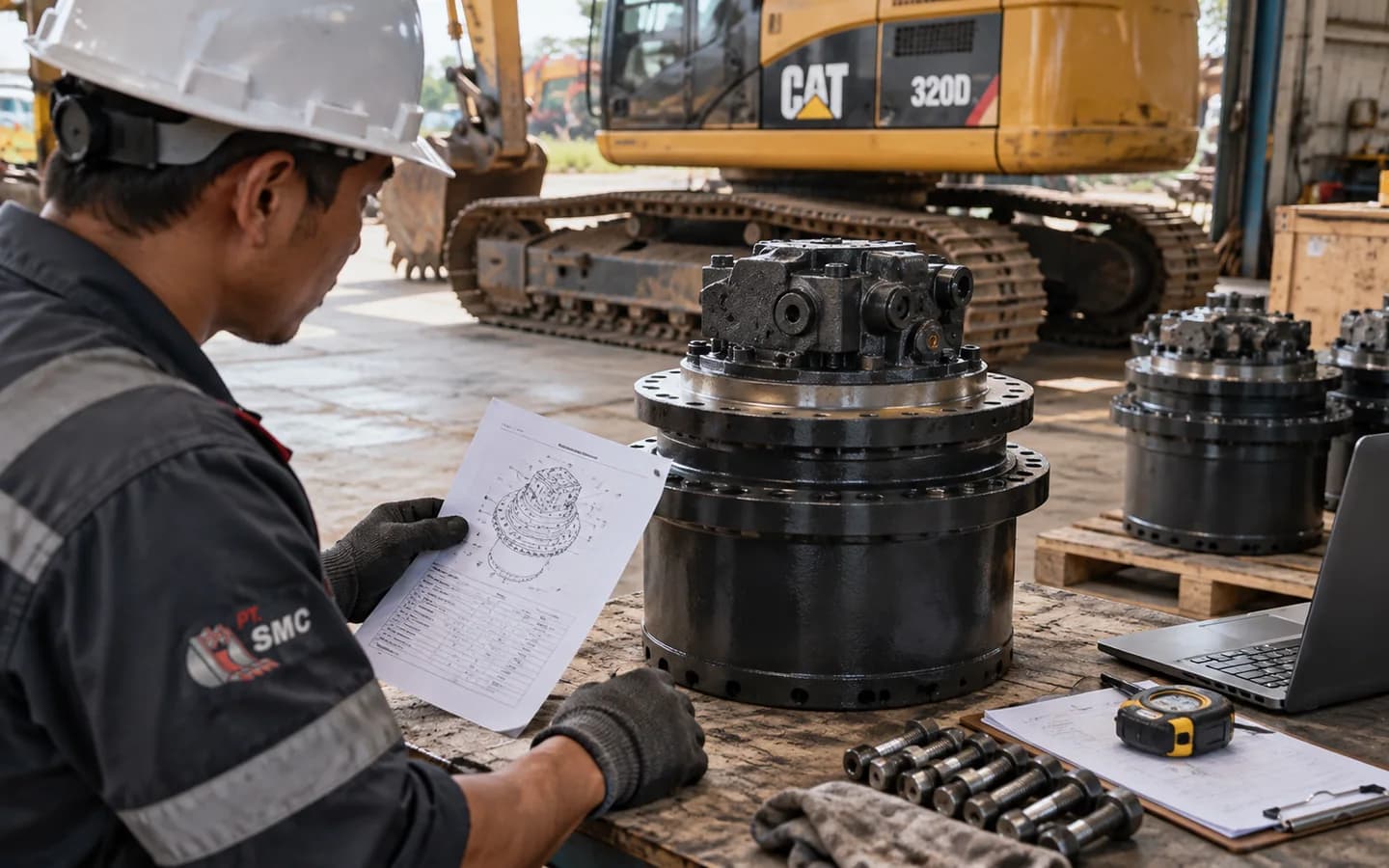 Final Drive Caterpillar 320D: Ukuran, Kode Part, dan Checklist Pesanan