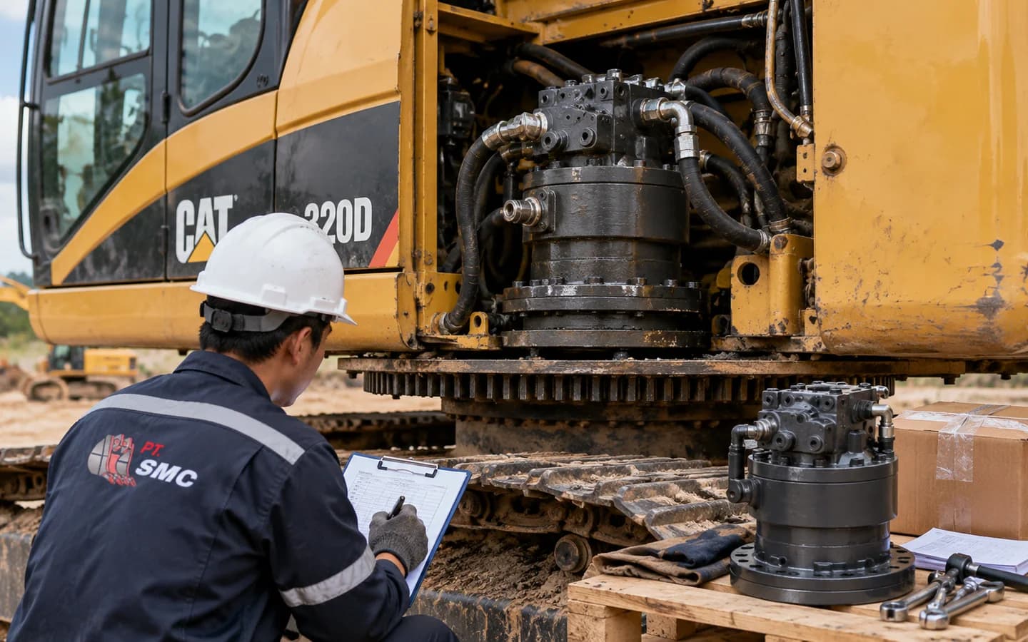 Swing Motor Caterpillar 320D: Ukuran, Kode Part, dan Checklist Pesanan