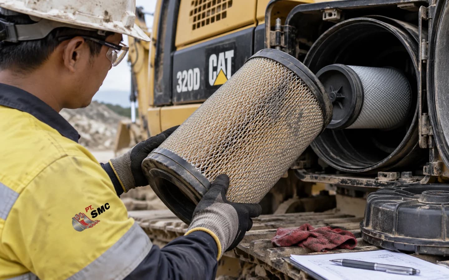 Air Filter Caterpillar 320D Bermasalah: Gejala dan Pemeriksaan Awal