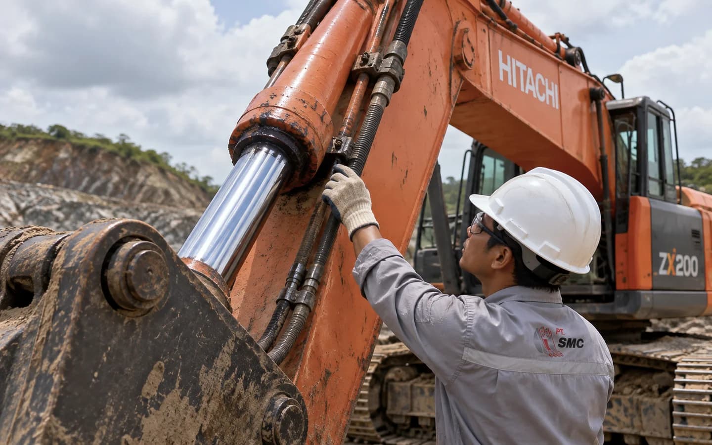 Boom Cylinder Hitachi ZX200 Bermasalah: Gejala dan Pemeriksaan Awal