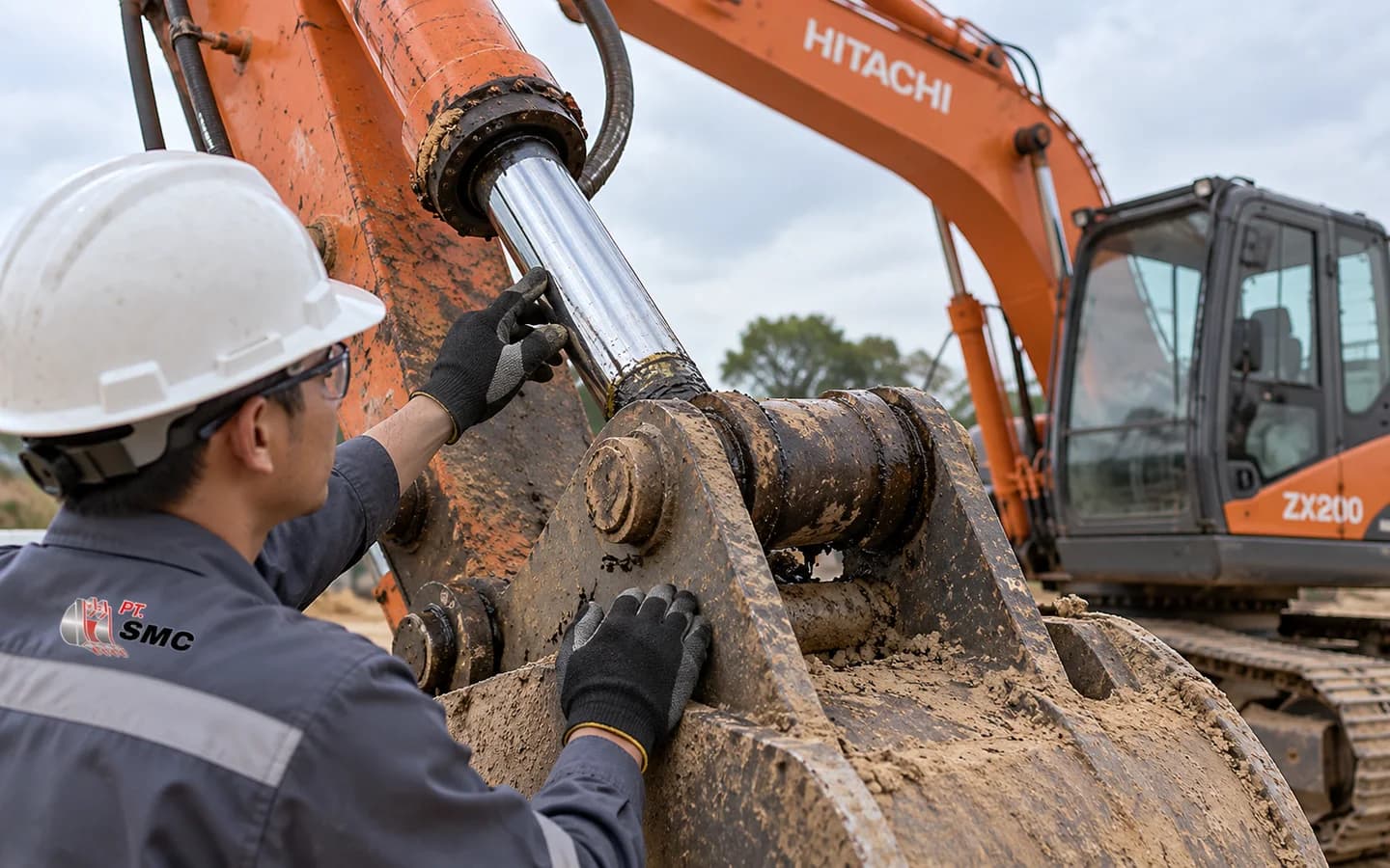 Bucket Cylinder Hitachi ZX200 Bermasalah: Gejala dan Pemeriksaan Awal