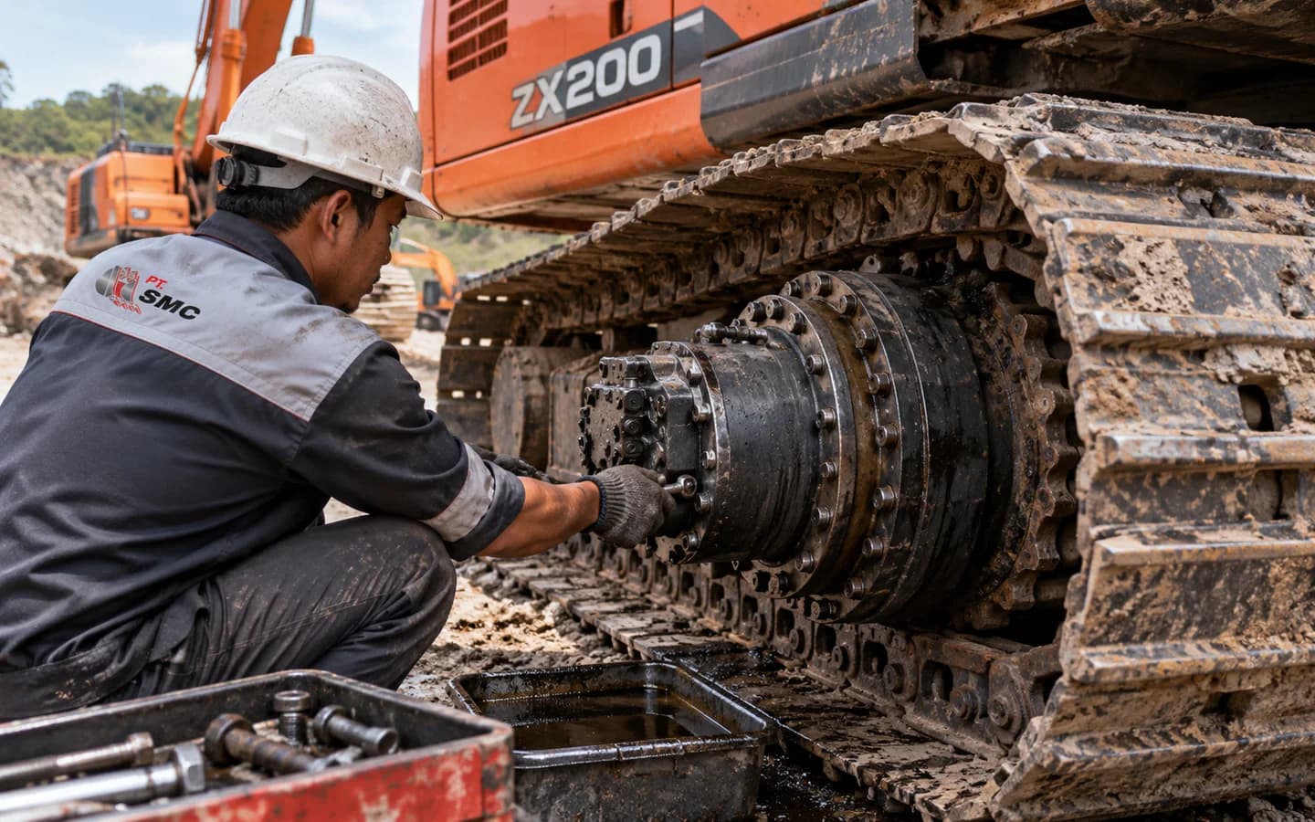 Final Drive Hitachi ZX200 Bermasalah: Gejala dan Pemeriksaan Awal