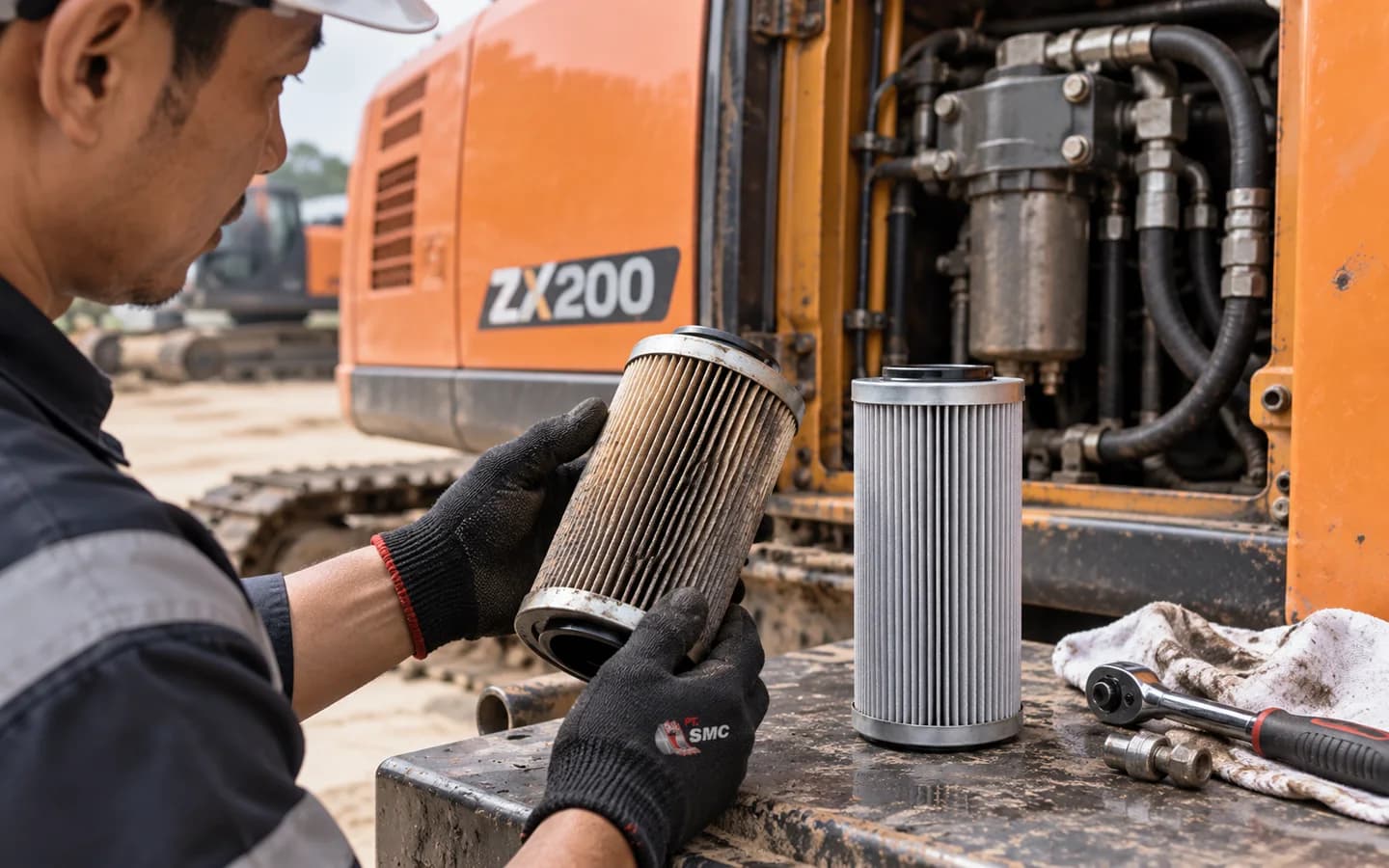 Hydraulic Filter Hitachi ZX200 Bermasalah: Gejala dan Pemeriksaan Awal