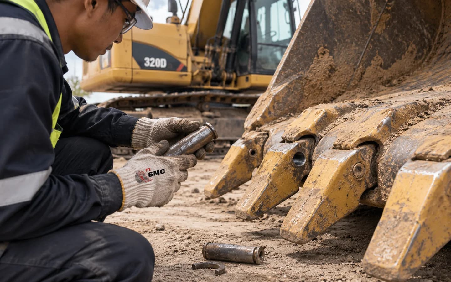 Pin Retainer Bucket Caterpillar 320D Bermasalah: Gejala dan Pemeriksaan Awal