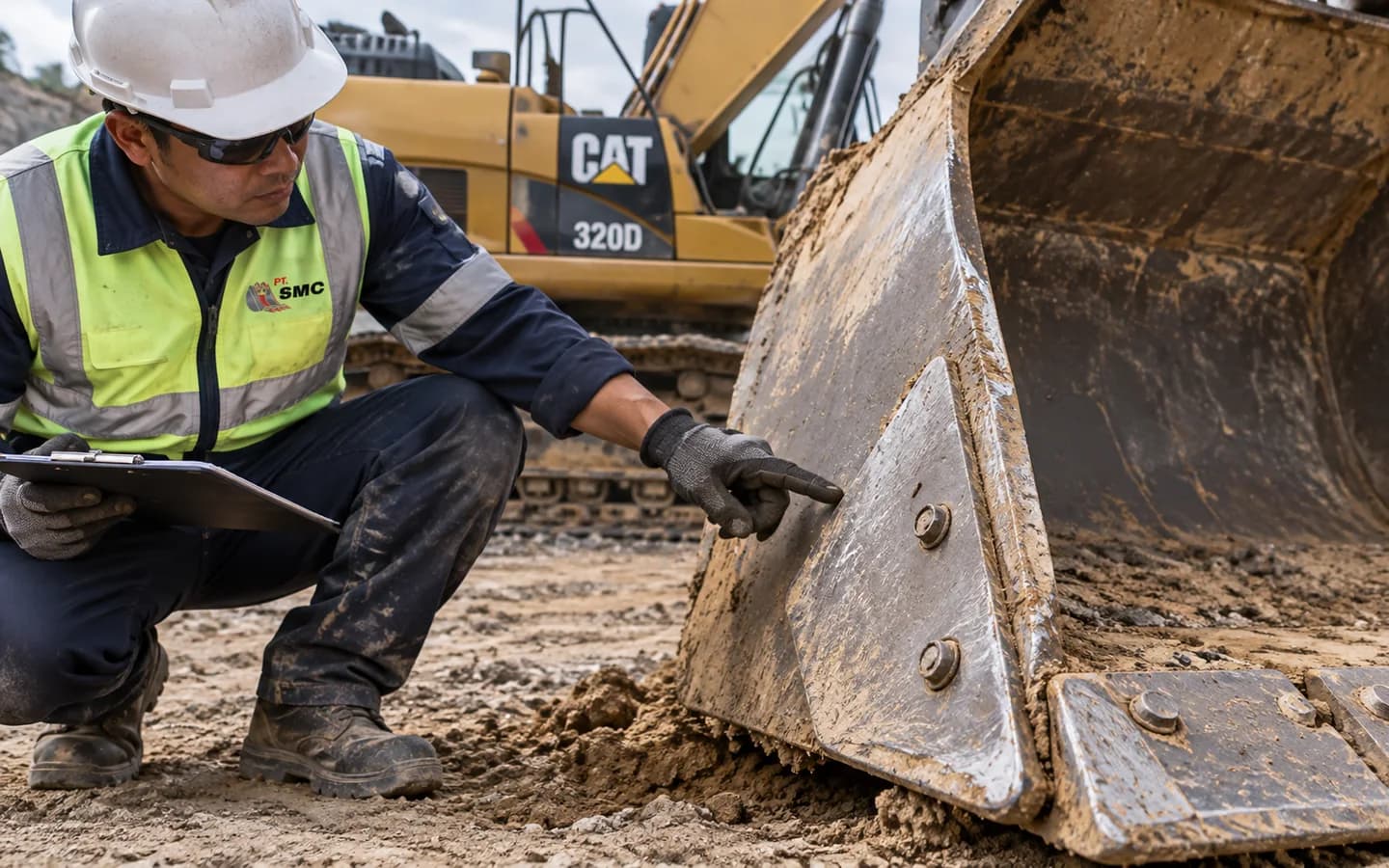 Side Cutter Bucket Caterpillar 320D Bermasalah: Gejala dan Pemeriksaan Awal