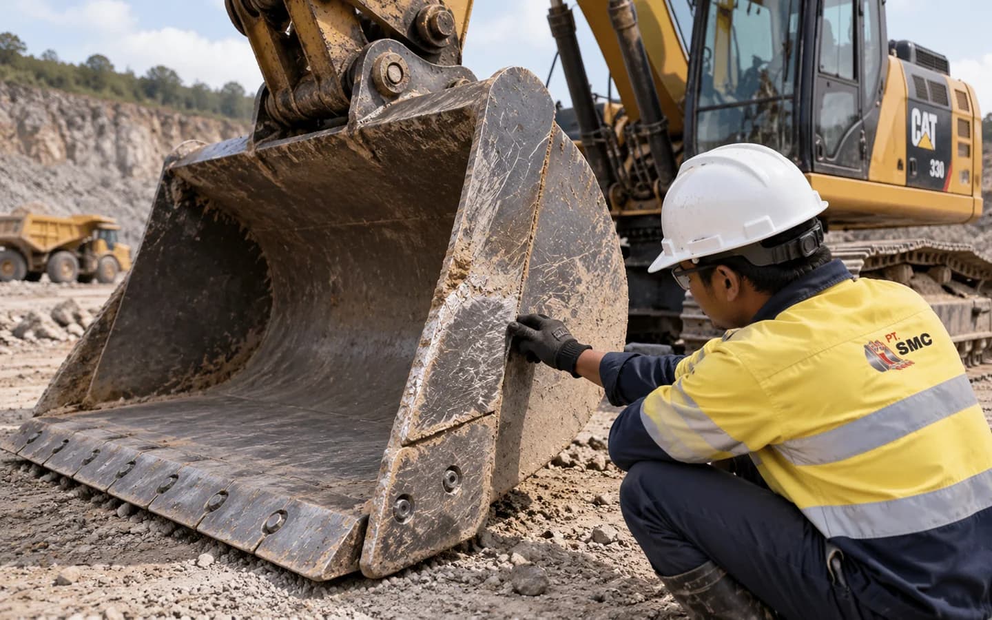 Side Cutter Bucket Caterpillar 330 Bermasalah: Gejala dan Pemeriksaan Awal