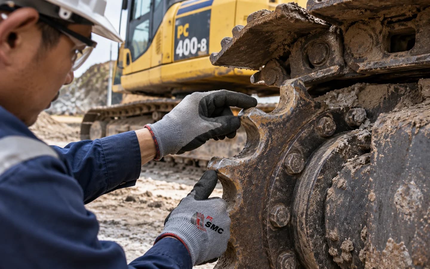 Sprocket Komatsu PC400-8 Bermasalah: Gejala dan Pemeriksaan Awal