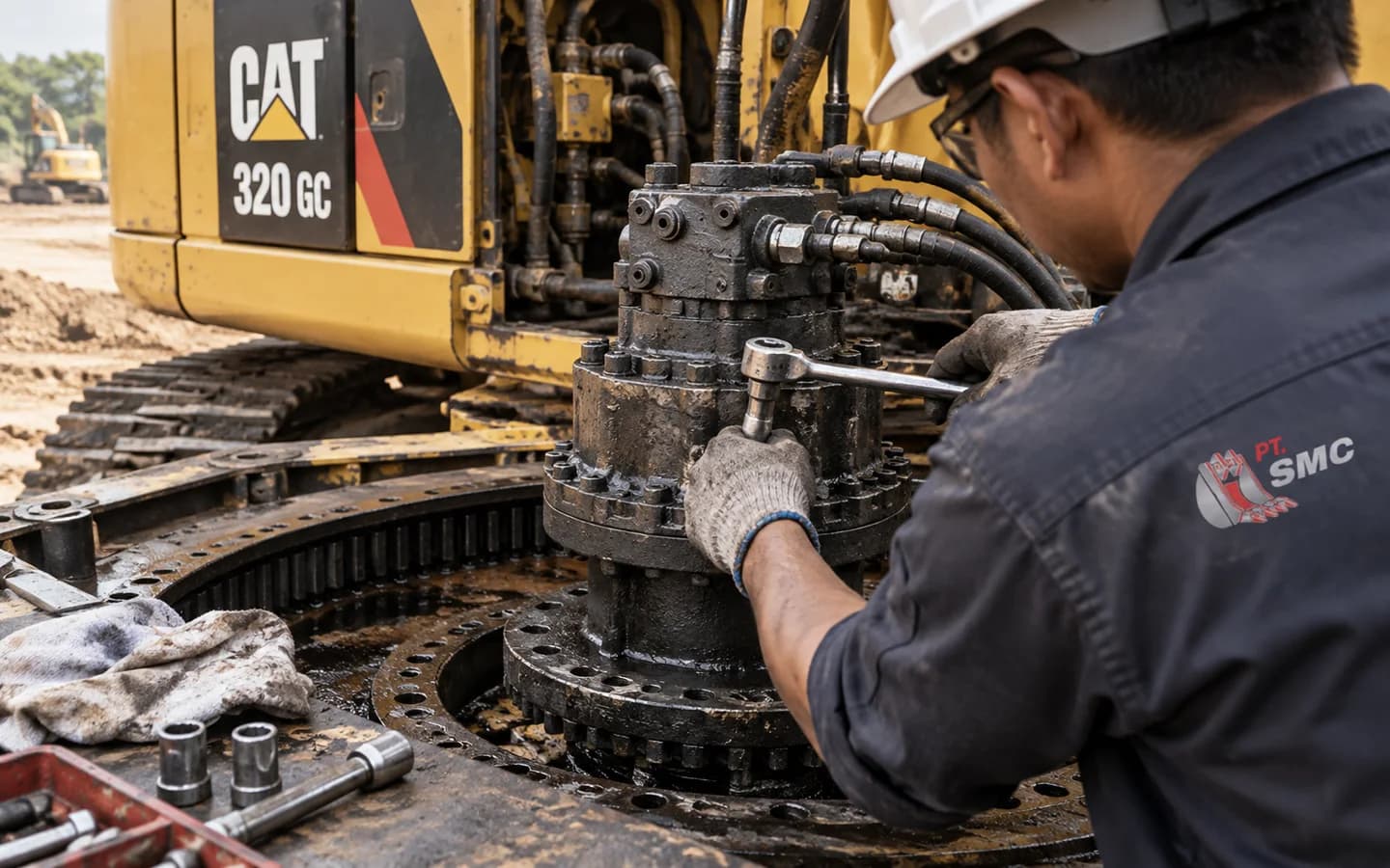 Swing Motor Caterpillar 320 GC Bermasalah: Gejala dan Pemeriksaan Awal