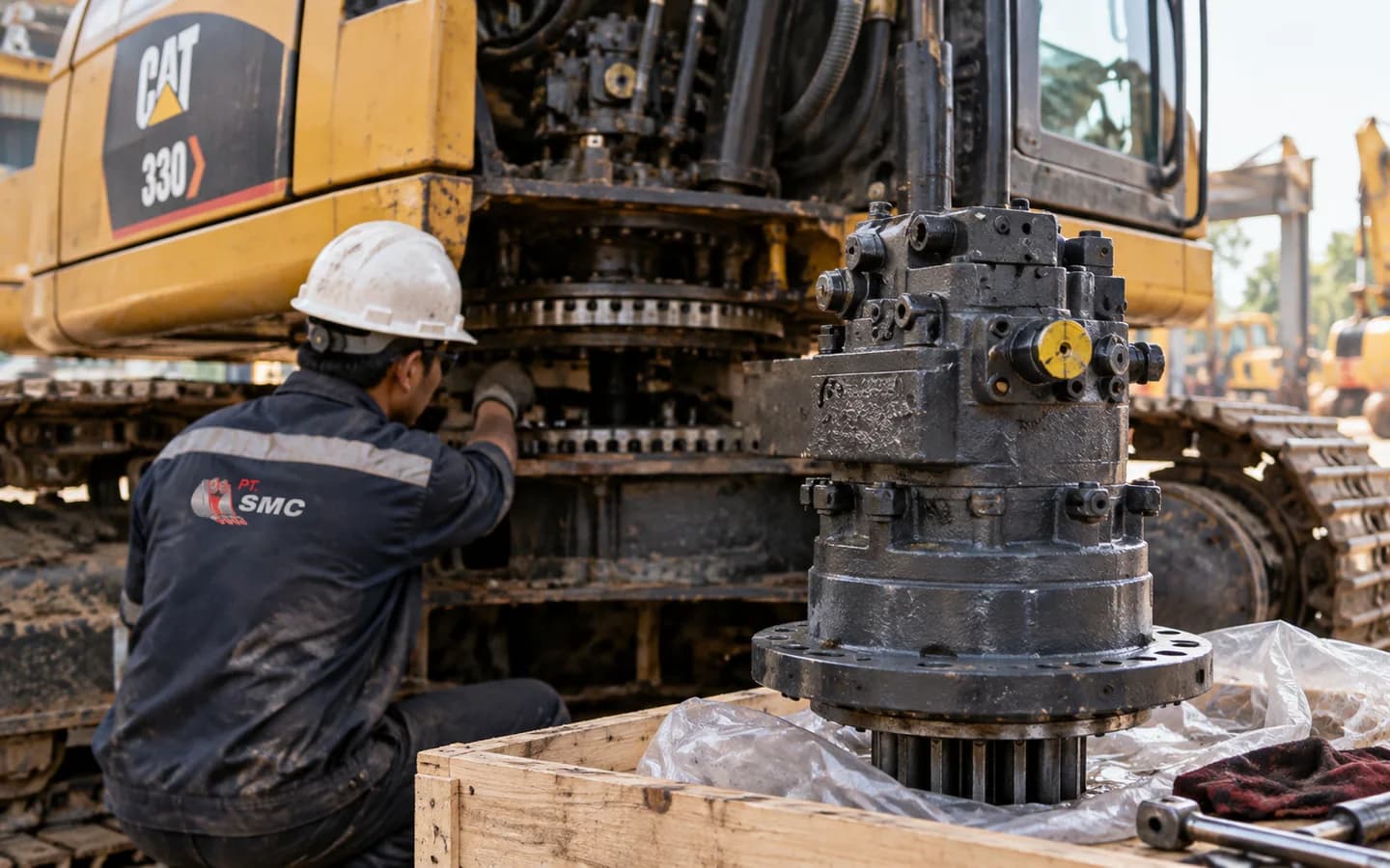 Swing Motor Caterpillar 330 Bermasalah: Gejala dan Pemeriksaan Awal