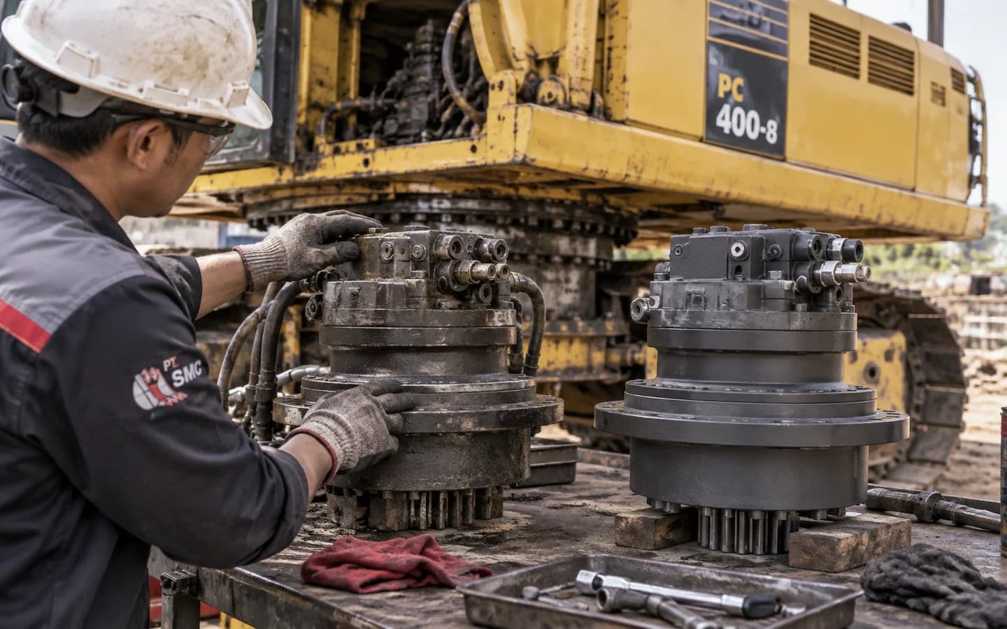 Swing Motor Komatsu PC400-8 Bermasalah: Gejala dan Pemeriksaan Awal