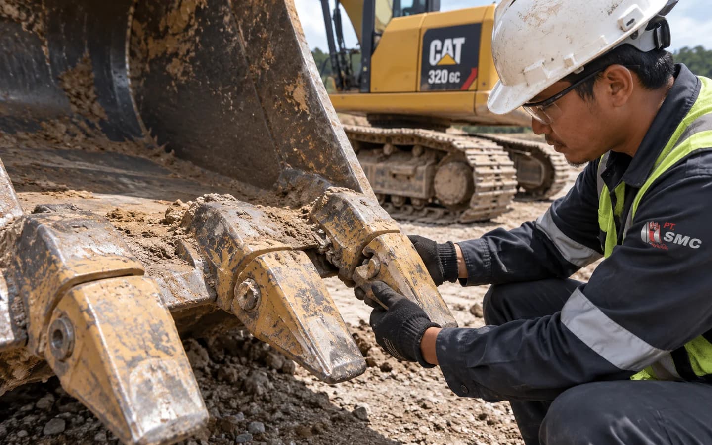 Bucket Tooth Caterpillar 320 GC Bermasalah: Gejala dan Pemeriksaan Awal