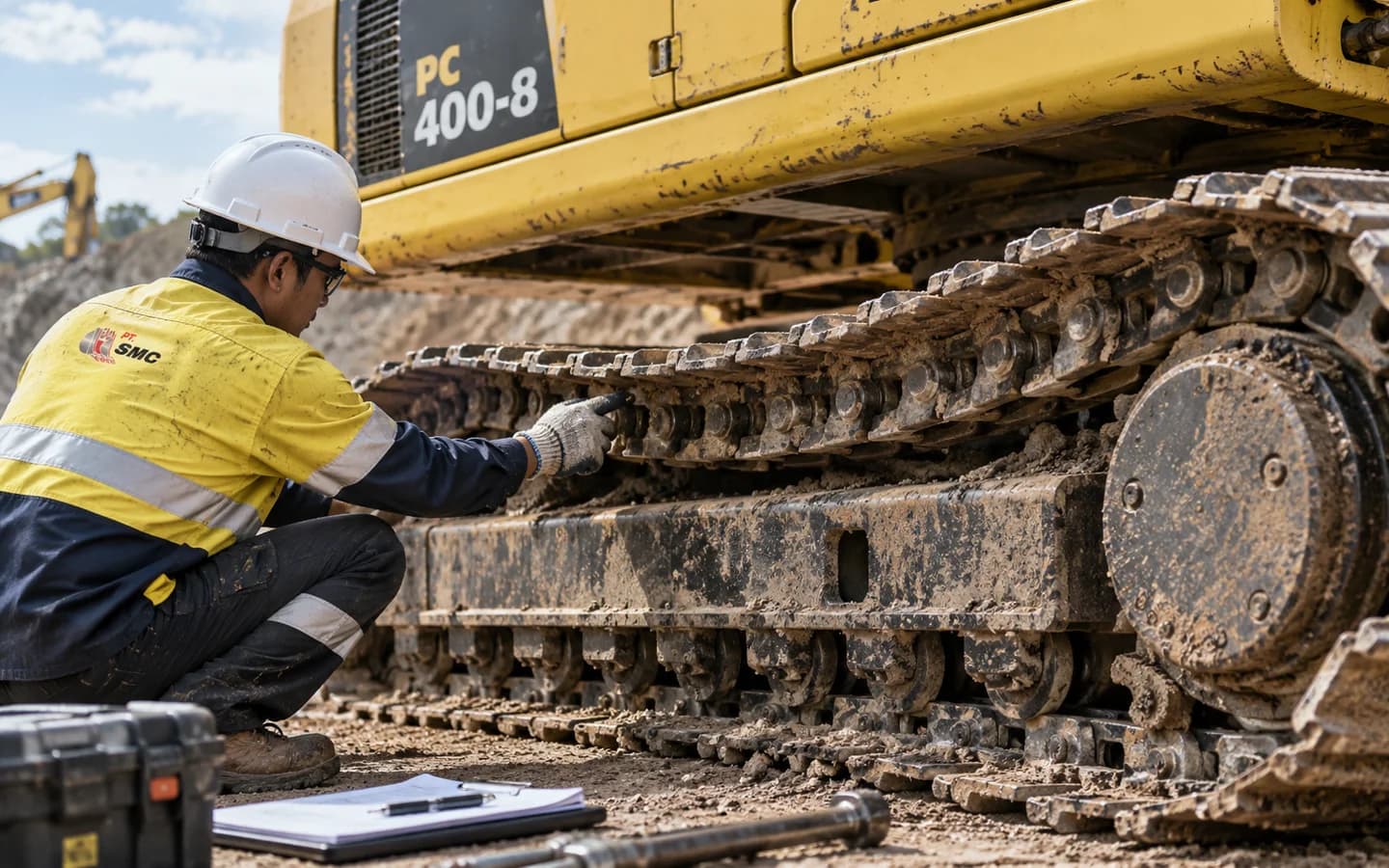 Track Link Assy Komatsu PC400-8 Bermasalah: Gejala dan Pemeriksaan Awal