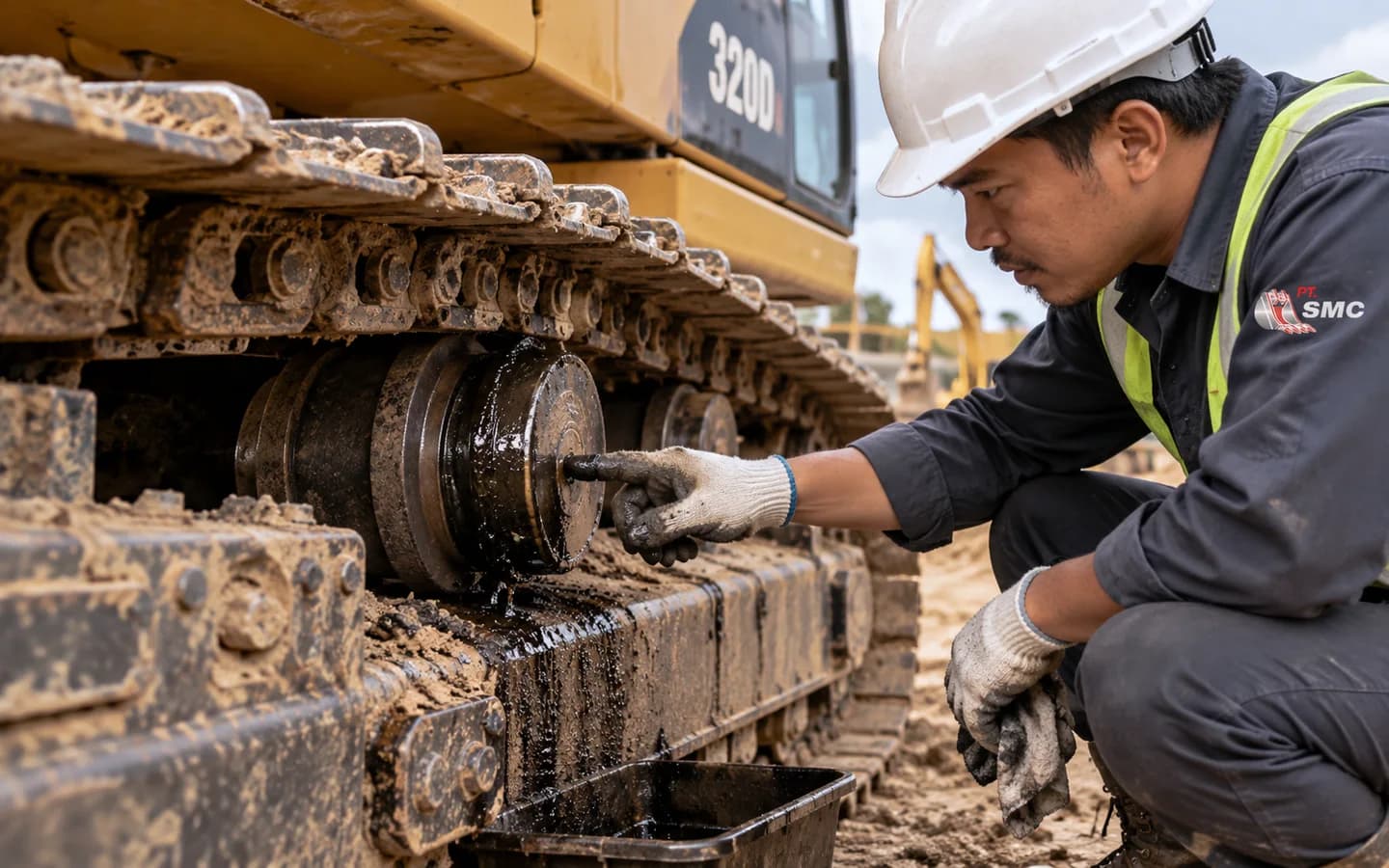Track Roller Caterpillar 320D Bermasalah: Gejala dan Pemeriksaan Awal