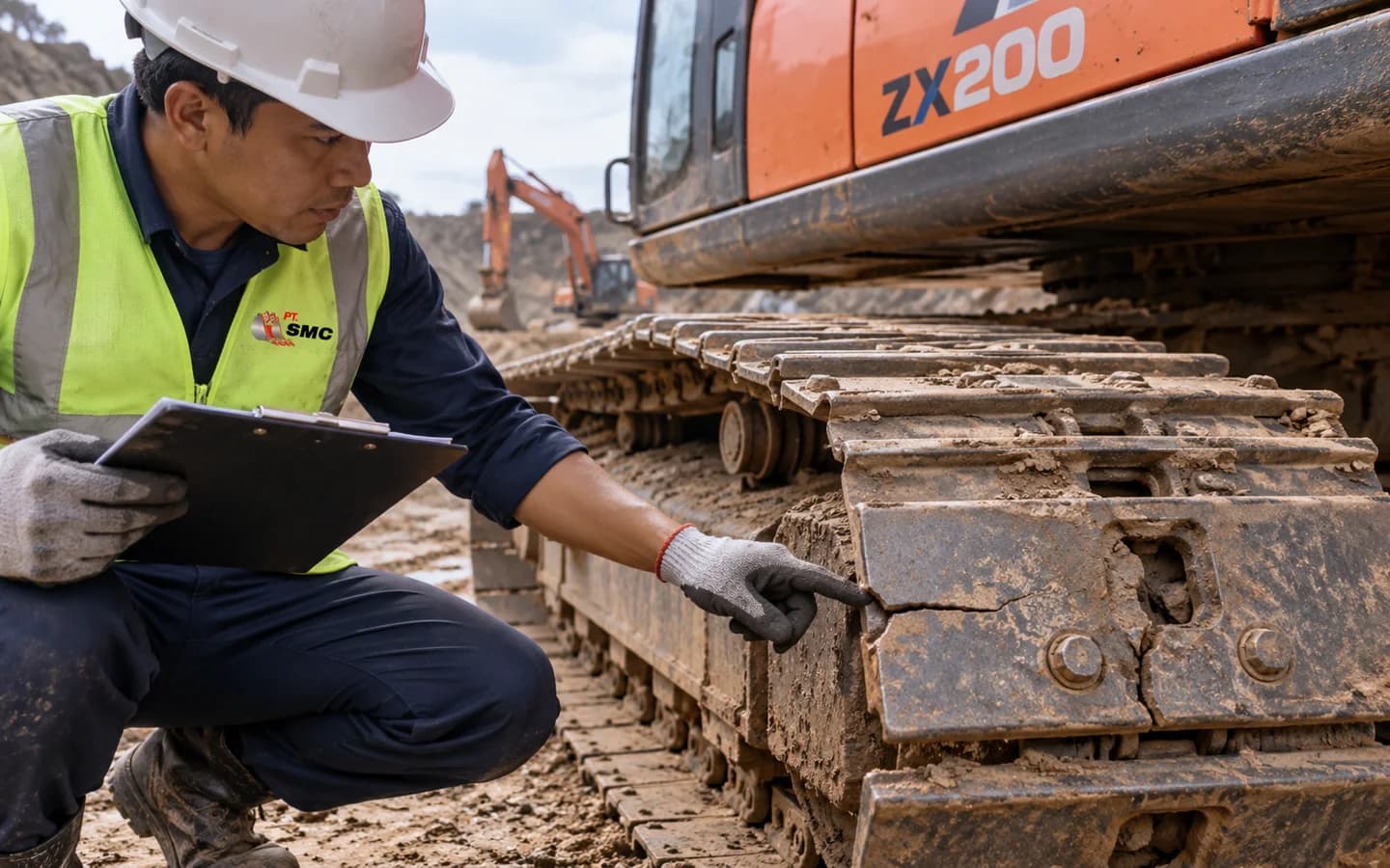 Track Shoe Hitachi ZX200 Bermasalah: Gejala dan Pemeriksaan Awal