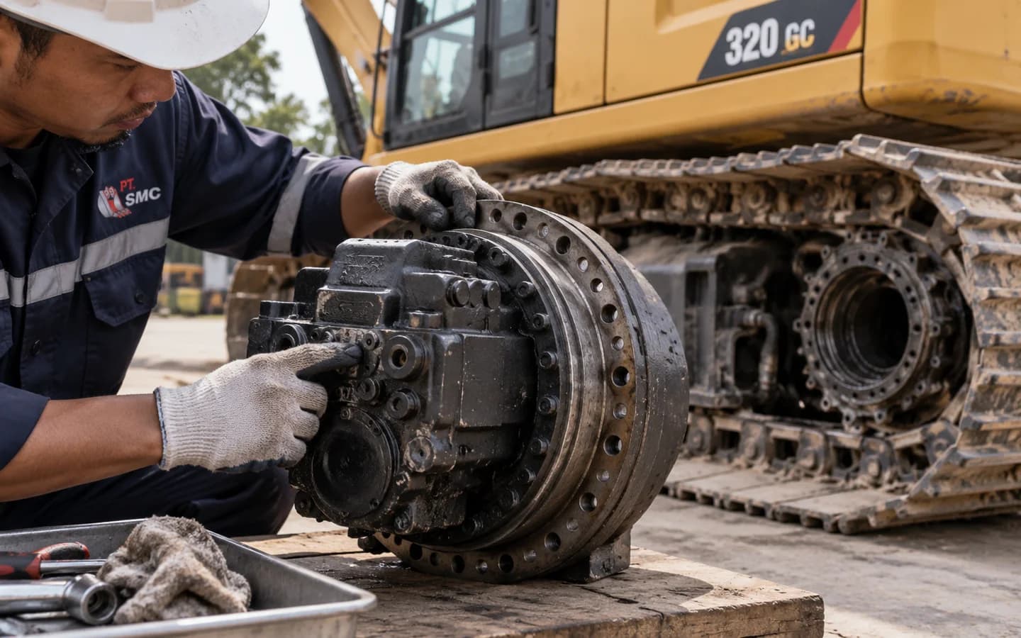 Travel Motor Caterpillar 320 GC Bermasalah: Gejala dan Pemeriksaan Awal