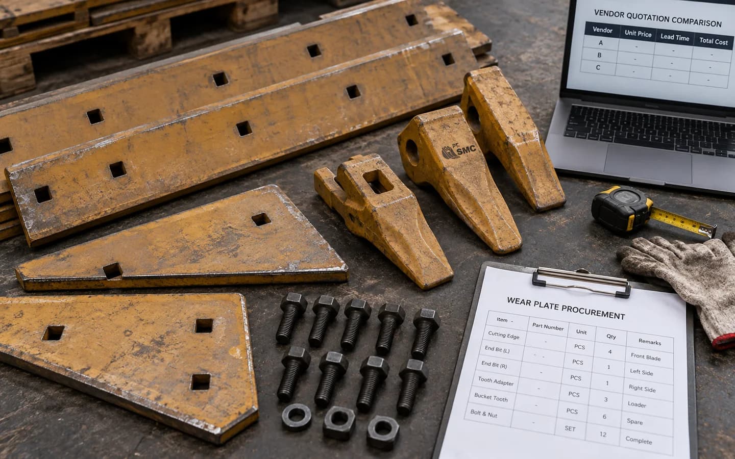 Procurement Wear Plate untuk Fleet: Stok, Vendor, dan TCO